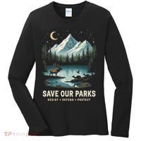 Save Our Parks Resist National Park Protect ALT US Wildlife Women's Long Sleeve Shirt thumb 0