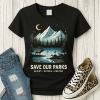 Save Our Parks Resist National Park Protect ALT US Wildlife Women's T-Shirt thumb 3