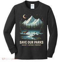Save Our Parks Resist National Park Protect ALT US Wildlife Kids Long Sleeve Shirt thumb 0