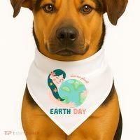 Save Our Planet Mother Earth Cute USA-Made Doggie Bandana thumb 1