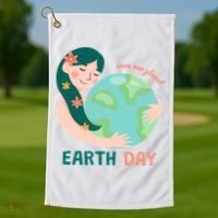Save Our Planet Mother Earth Cute Golf Towel thumb 1