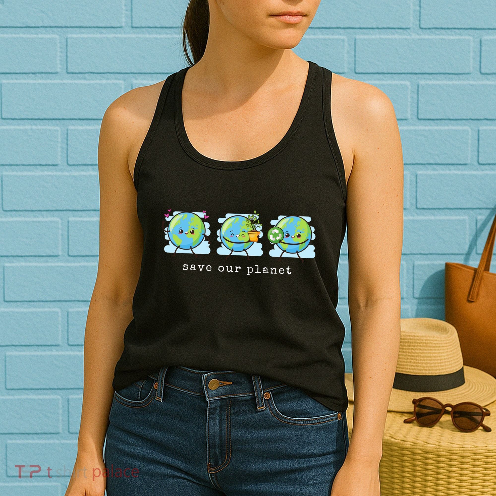 Save Our Planet Earth Day Awareness Cute Women's Tank Top