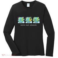 Save Our Planet Earth Day Awareness Cute Women's Long Sleeve Shirt thumb 0