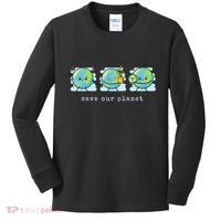 Save Our Planet Earth Day Awareness Cute Kids Long Sleeve Shirt thumb 0