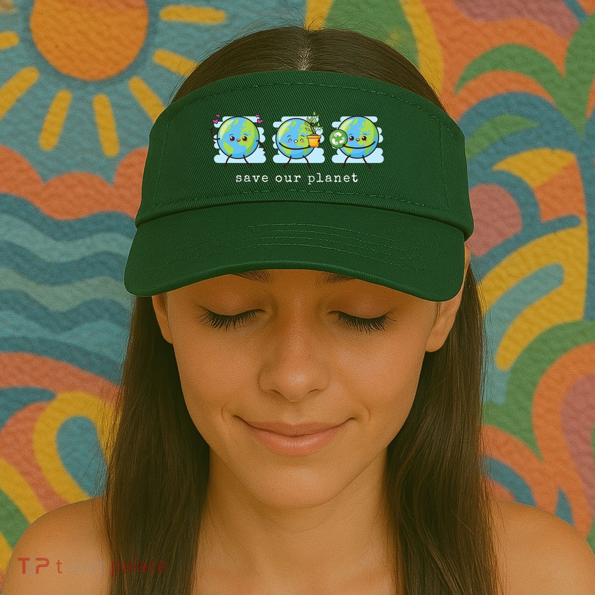 Save Our Planet Earth Day Awareness Cute Visor