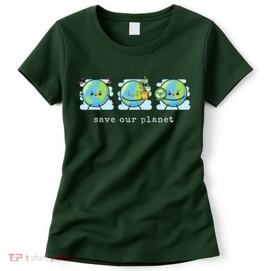Save Our Planet Earth Day Awareness Cute Women's T-Shirt