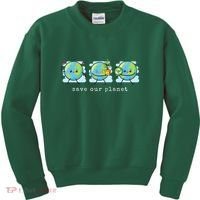 Save Our Planet Earth Day Awareness Cute Kids Sweatshirt thumb 0