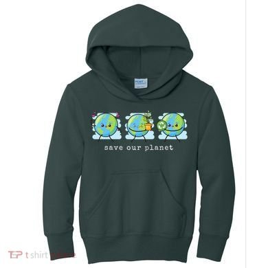 Save Our Planet Earth Day Awareness Cute Kids Hoodie