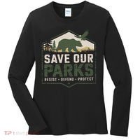 Save Our Parks Resist National Park Protect ALT US Parks Women's Long Sleeve Shirt thumb 0