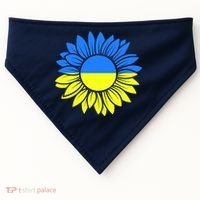 Sunflower Of Peace Ukraine Strong Vyshyvanka USA-Made Doggie Bandana thumb 0