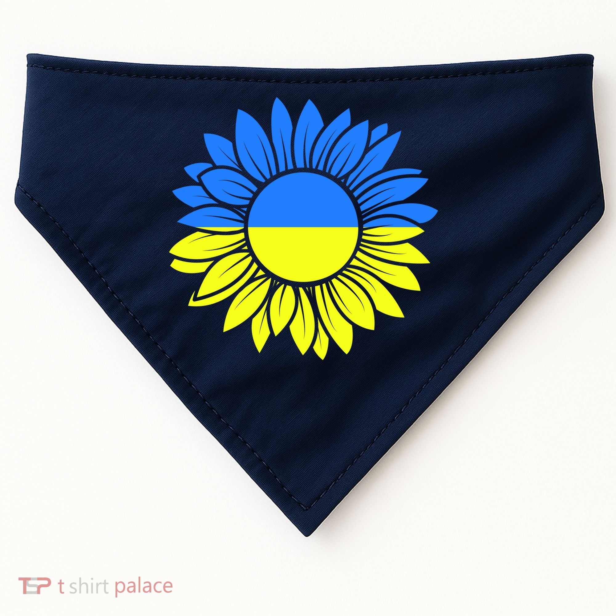 Sunflower Of Peace Ukraine Strong Vyshyvanka USA-Made Doggie Bandana