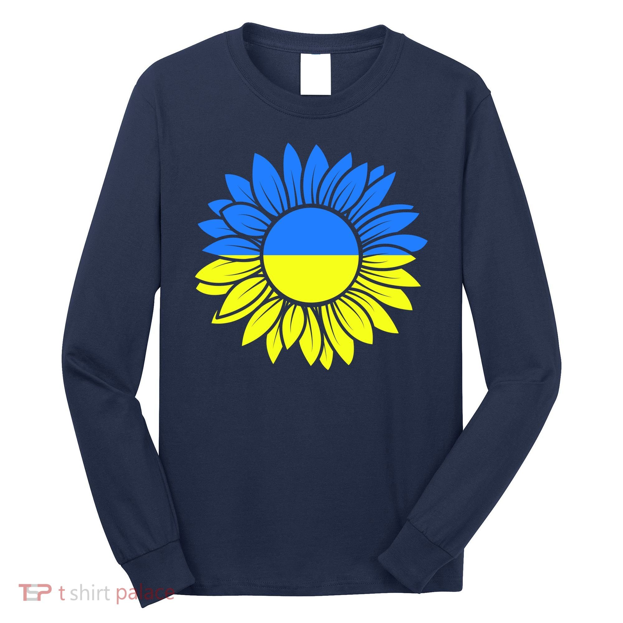 Sunflower Of Peace Ukraine Strong Vyshyvanka Long Sleeve Shirt