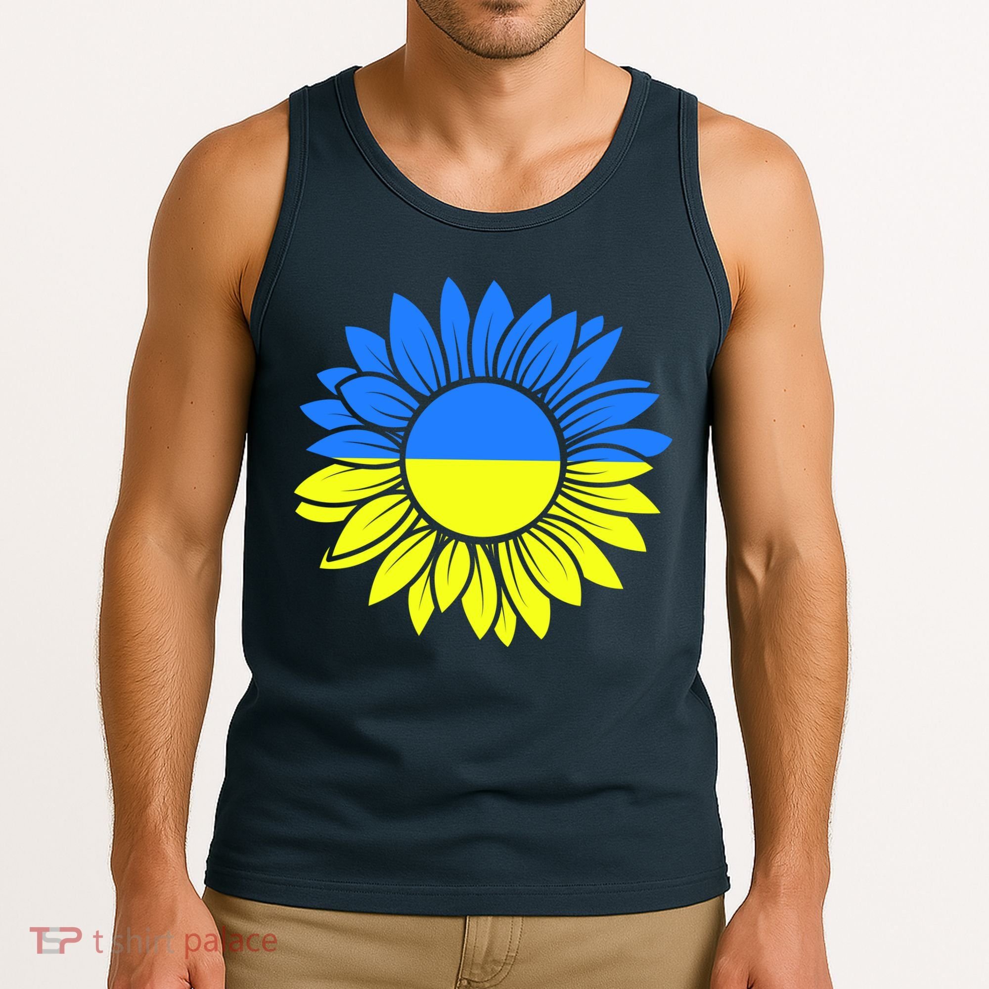 Sunflower Of Peace Ukraine Strong Vyshyvanka Tank Top