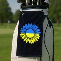 Sunflower Of Peace Ukraine Strong Vyshyvanka Golf Towel thumb 2