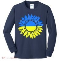Sunflower Of Peace Ukraine Strong Vyshyvanka Kids Long Sleeve Shirt thumb 0