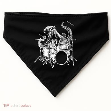 Seembo Octopus Playing Drums Drummer Drumming Musician Band Gift USA-Made Doggie Bandana
