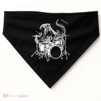 Seembo Octopus Playing Drums Drummer Drumming Musician Band Gift USA-Made Doggie Bandana thumb 0