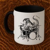 Seembo Octopus Playing Drums Drummer Drumming Musician Band Gift Coffee Mug thumb 2