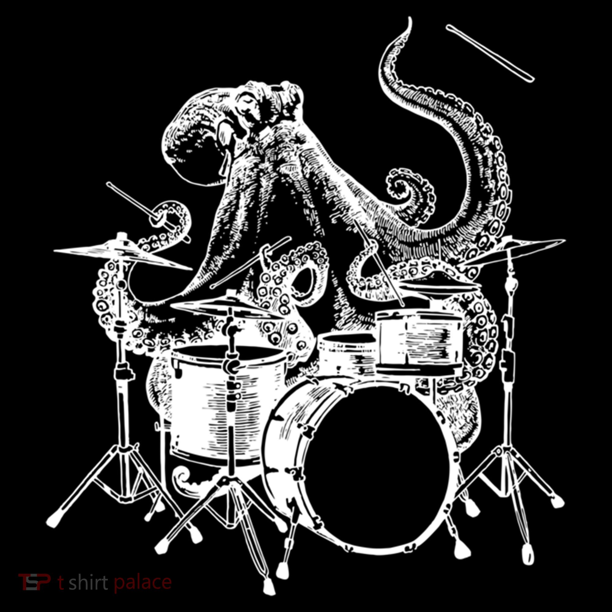 Seembo Octopus Playing Drums Drummer Drumming Musician Band Gift Women's Hoodie