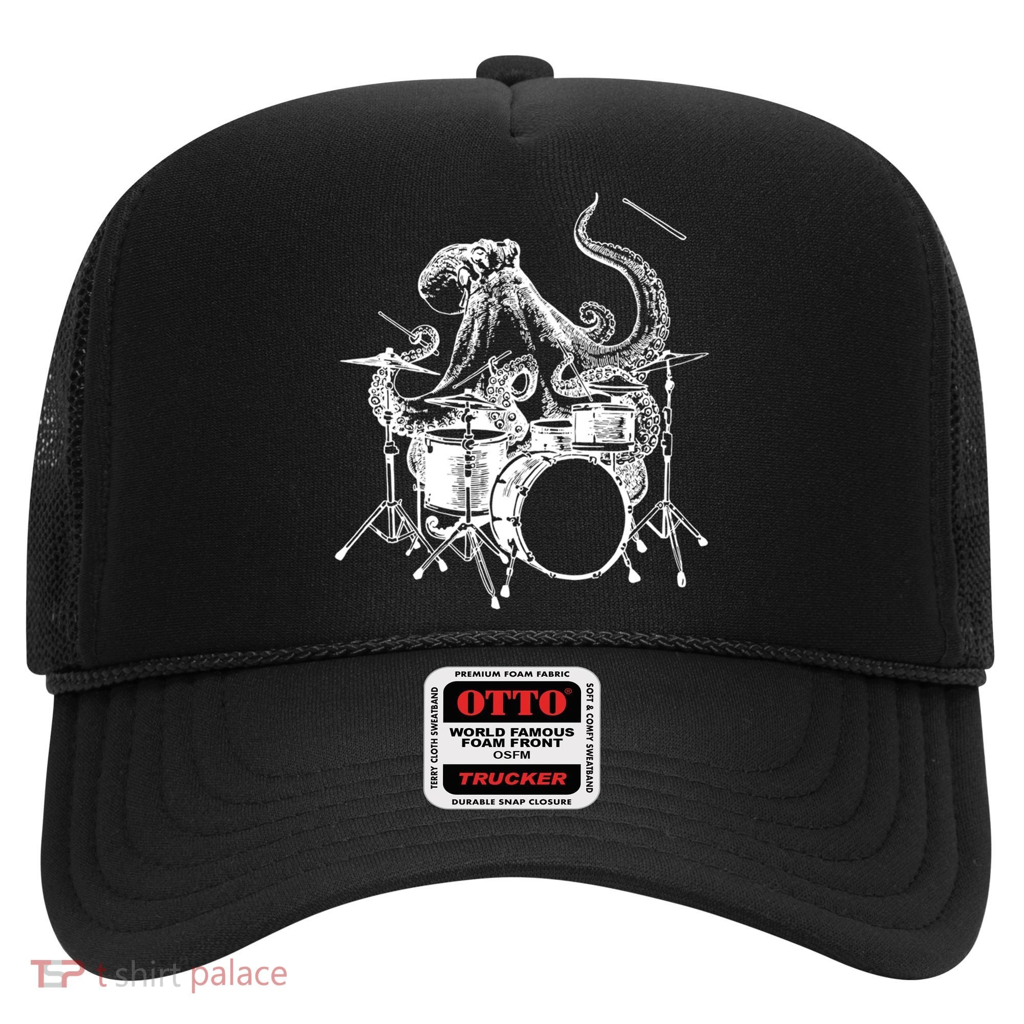 Seembo Octopus Playing Drums Drummer Drumming Musician Band Gift Hat