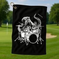 Seembo Octopus Playing Drums Drummer Drumming Musician Band Gift Golf Towel thumb 1