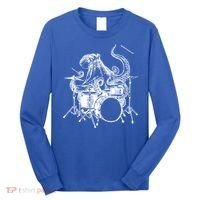 Seembo Octopus Playing Drums Drummer Drumming Musician Band Gift Long Sleeve Shirt thumb 0