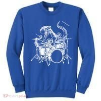 Seembo Octopus Playing Drums Drummer Drumming Musician Band Gift Sweatshirt thumb 0