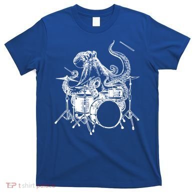 Seembo Octopus Playing Drums Drummer Drumming Musician Band Gift T-Shirt
