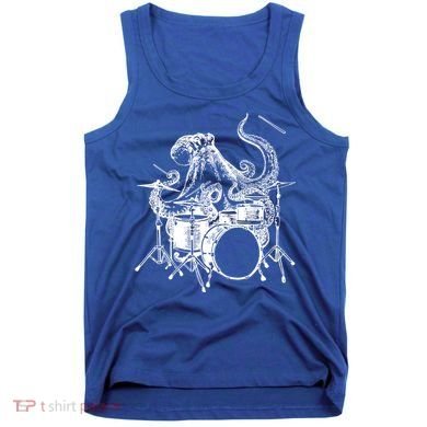 Seembo Octopus Playing Drums Drummer Drumming Musician Band Gift Tank Top
