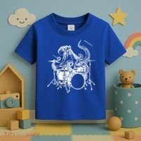 Seembo Octopus Playing Drums Drummer Drumming Musician Band Gift Toddler T-Shirt thumb 3