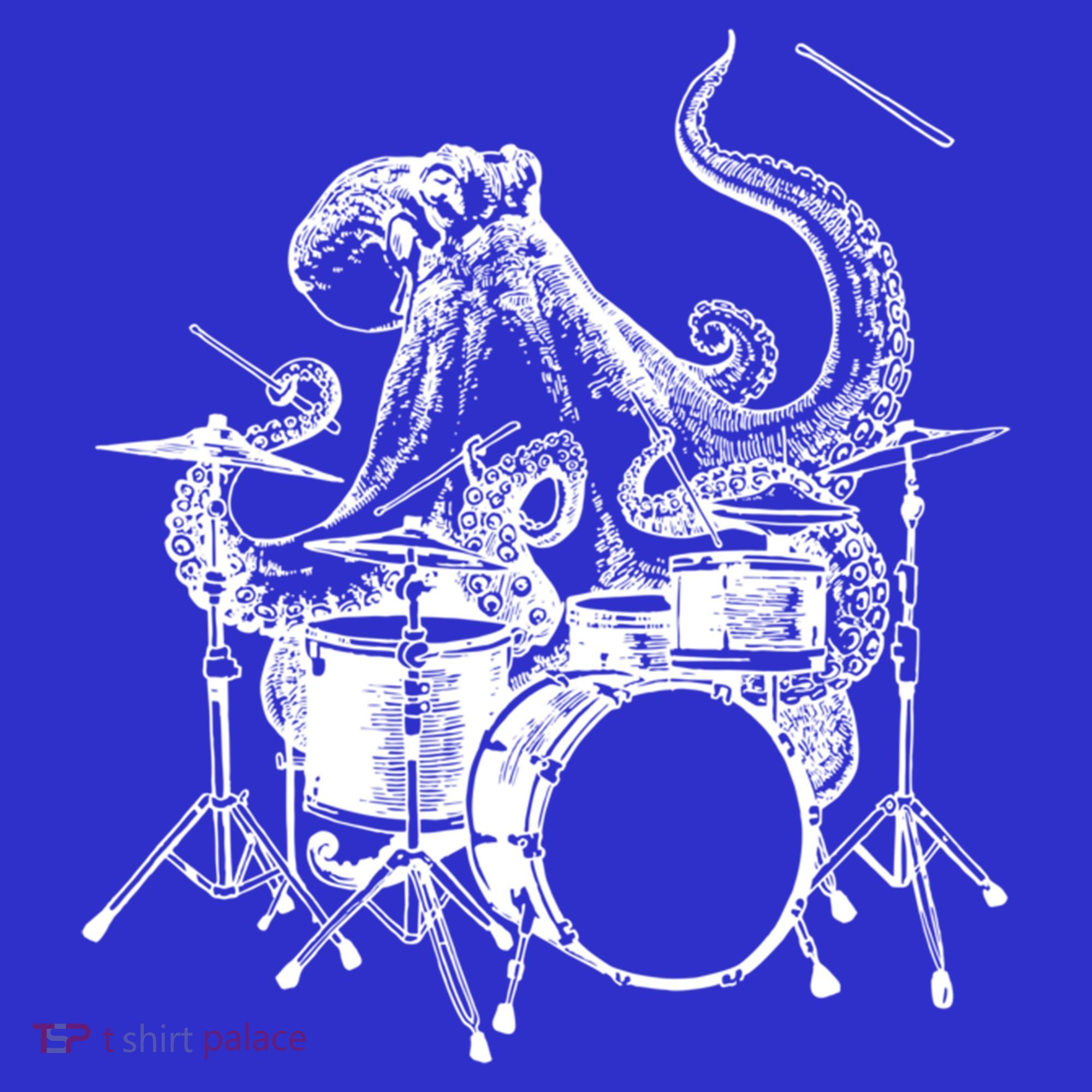Seembo Octopus Playing Drums Drummer Drumming Musician Band Gift Visor