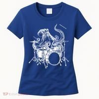 Seembo Octopus Playing Drums Drummer Drumming Musician Band Gift Women's T-Shirt thumb 0