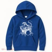 Seembo Octopus Playing Drums Drummer Drumming Musician Band Gift Kids Hoodie thumb 0