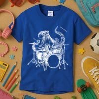 Seembo Octopus Playing Drums Drummer Drumming Musician Band Gift Kids T-Shirt thumb 3
