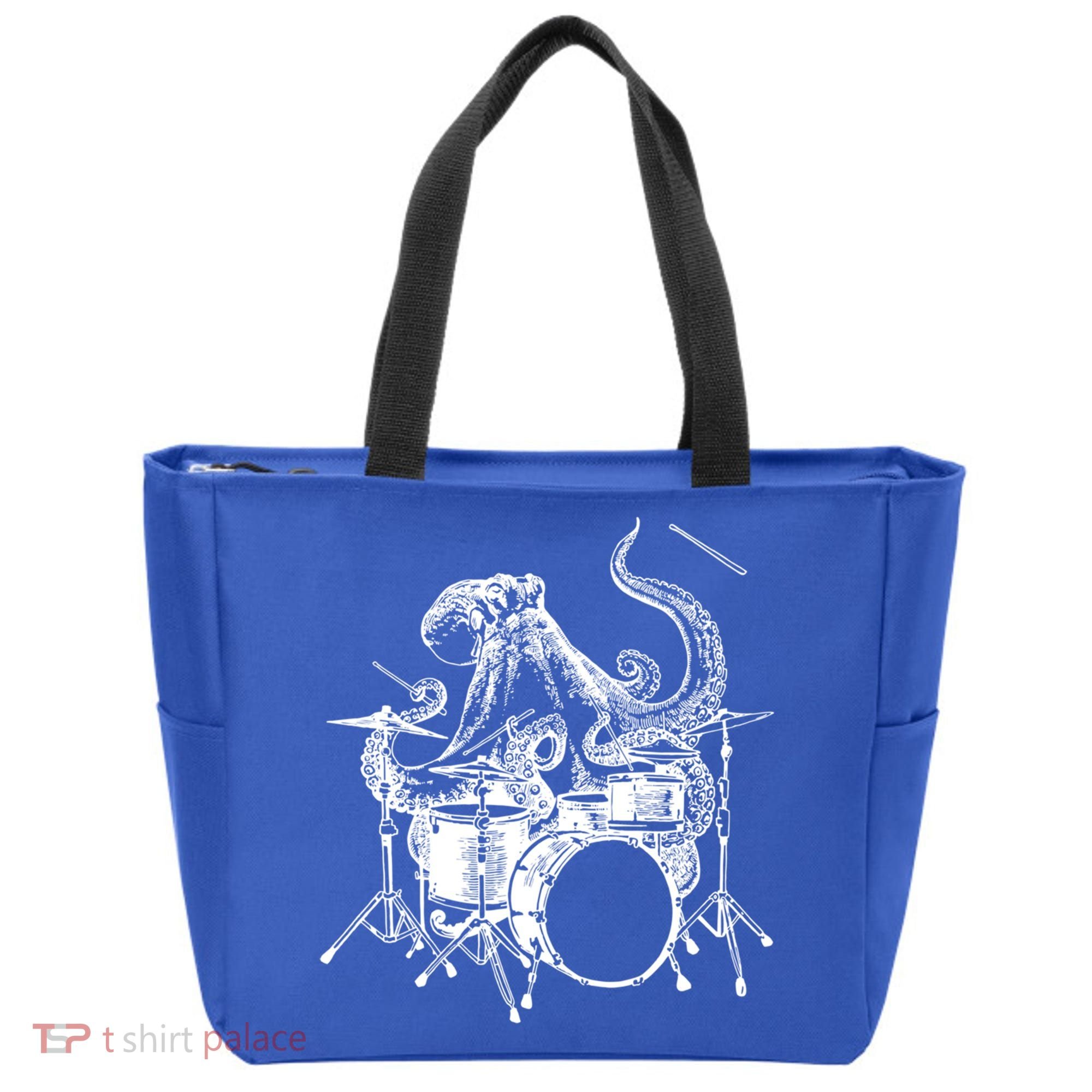 Seembo Octopus Playing Drums Drummer Drumming Musician Band Gift Tote Bag