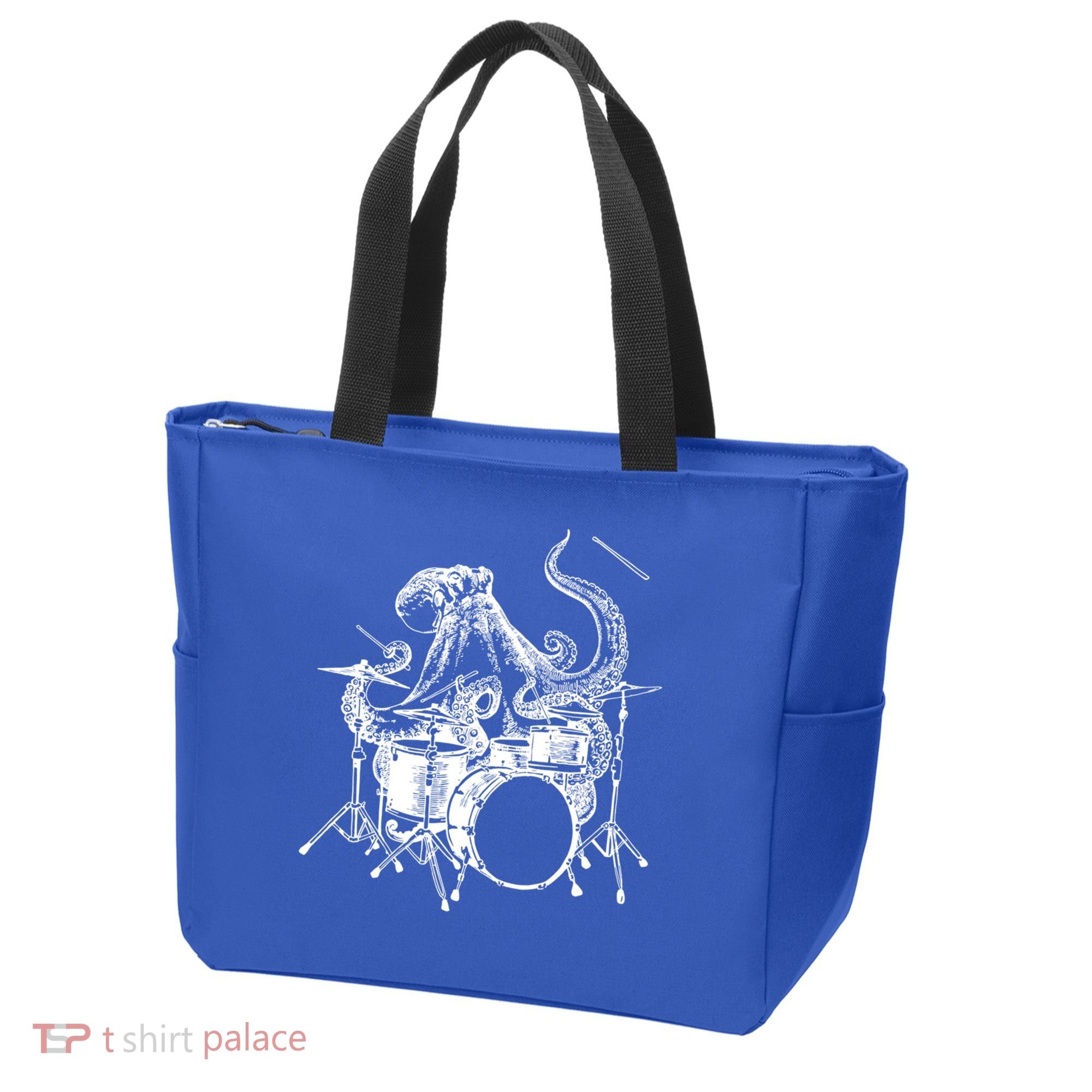 Seembo Octopus Playing Drums Drummer Drumming Musician Band Gift Tote Bag