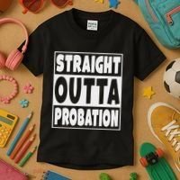 Straight Outta Probation Kids T-Shirt thumb 3