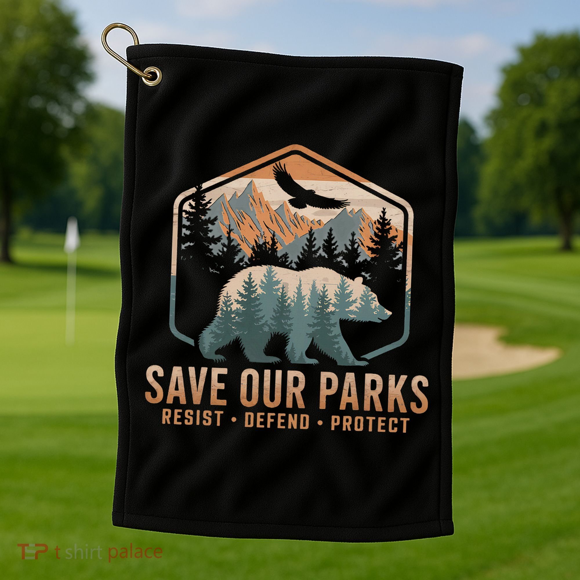 Save Our Parks Resist National Park Protect Alt Us Parks Golf Towel