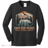 Save Our Parks Resist National Park Protect Alt Us Parks Kids Long Sleeve Shirt thumb 0