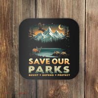 Save Our Parks Resist National Park Protect ALT US Retro Coaster thumb 0