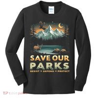 Save Our Parks Resist National Park Protect ALT US Retro Kids Long Sleeve Shirt thumb 0