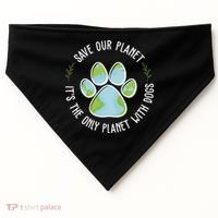 Save Our Planet It's The Only Planet With Dogs Earth Day USA-Made Doggie Bandana thumb 0