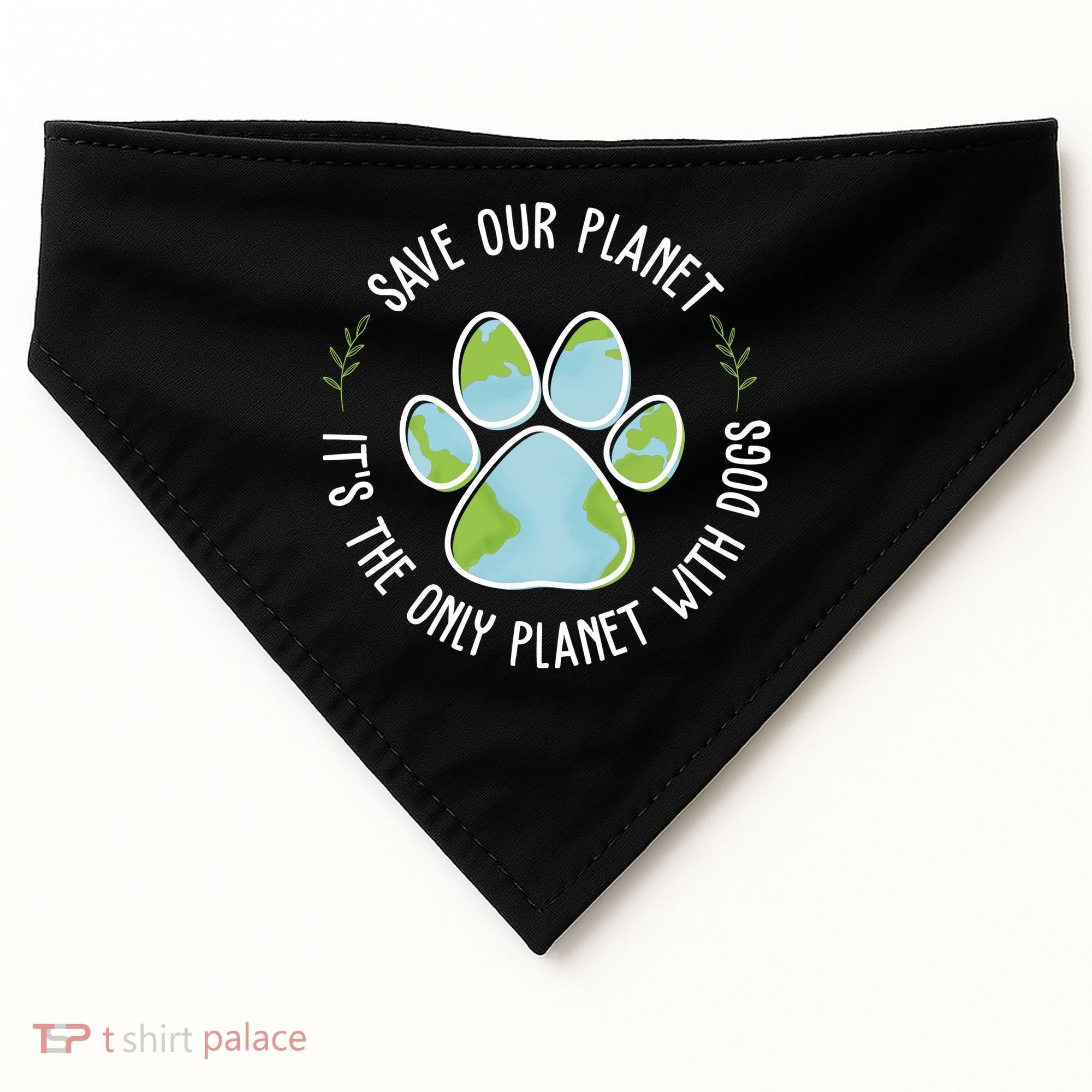 Save Our Planet It's The Only Planet With Dogs Earth Day USA-Made Doggie Bandana