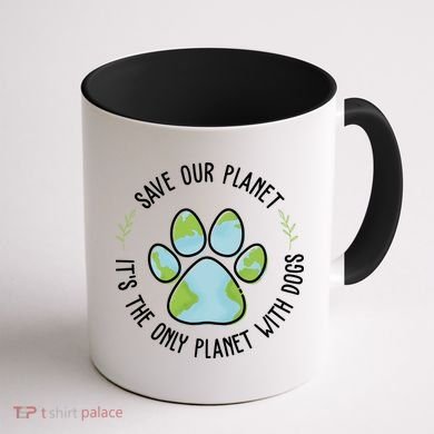 Save Our Planet It's The Only Planet With Dogs Earth Day Coffee Mug back