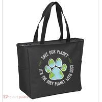 Save Our Planet It's The Only Planet With Dogs Earth Day Tote Bag thumb 2
