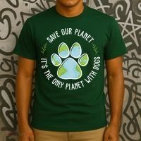 Save Our Planet It's The Only Planet With Dogs Earth Day T-Shirt thumb 3