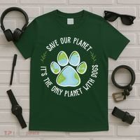 Save Our Planet It's The Only Planet With Dogs Earth Day T-Shirt thumb 5