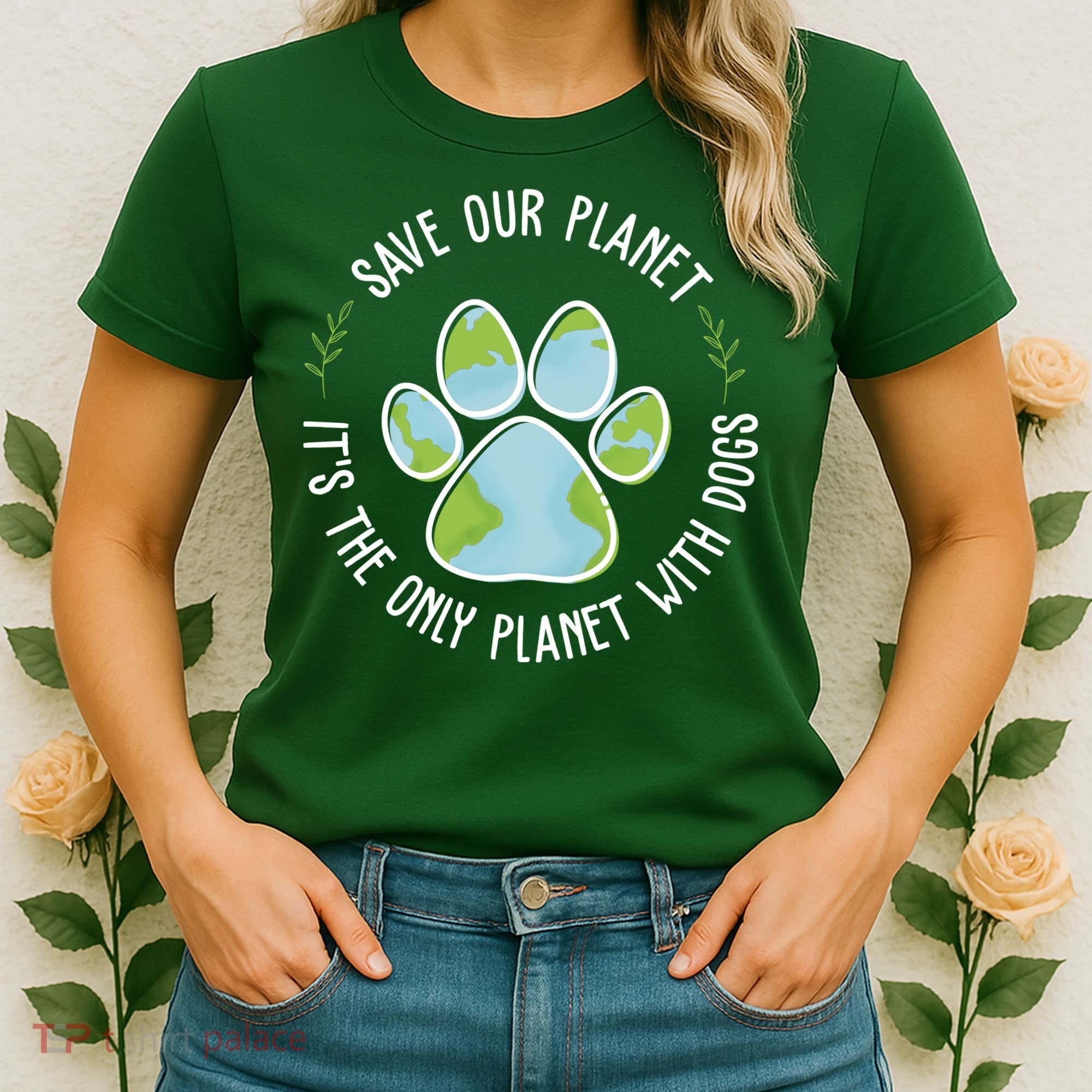 Save Our Planet It's The Only Planet With Dogs Earth Day Women's T-Shirt