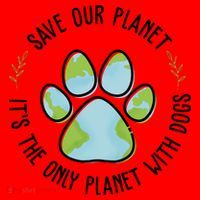 Save Our Planet It's The Only Planet With Dogs Earth Day Santa Hat thumb 1