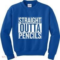 Straight Outta Pencils Gift Kids Sweatshirt thumb 0